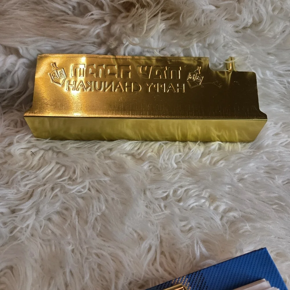 Jet Gold Menorah To Go Set Kosher Candles Dreidel